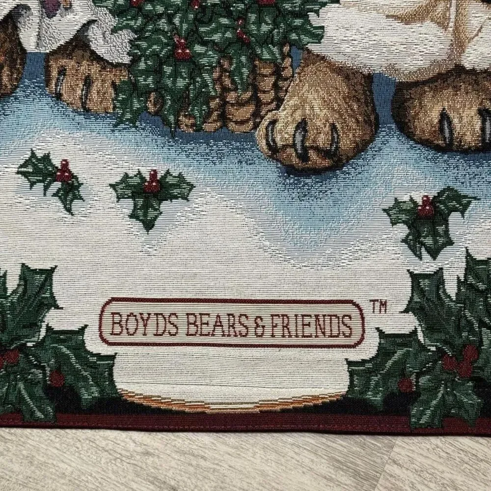 Vintage‎ Boyds Bears and Friends Christmas Edmund & Bailey Tapestry Wall Hanging